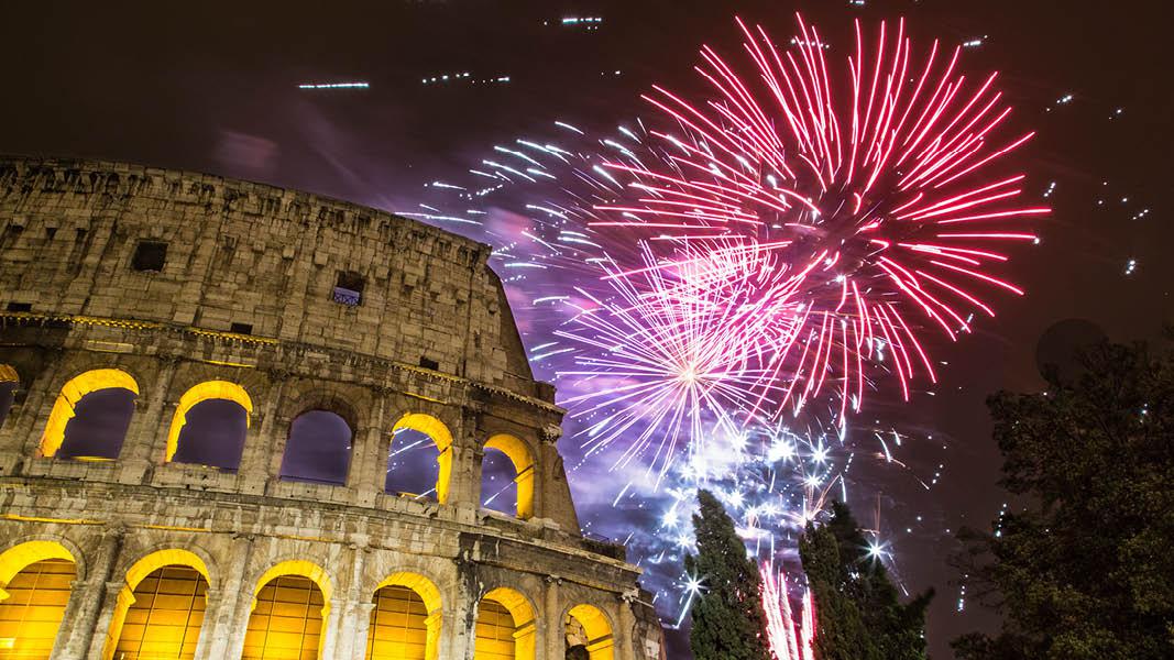 Nytår i Rom, nytårsaften i Romm, fyrværkeri i Rom